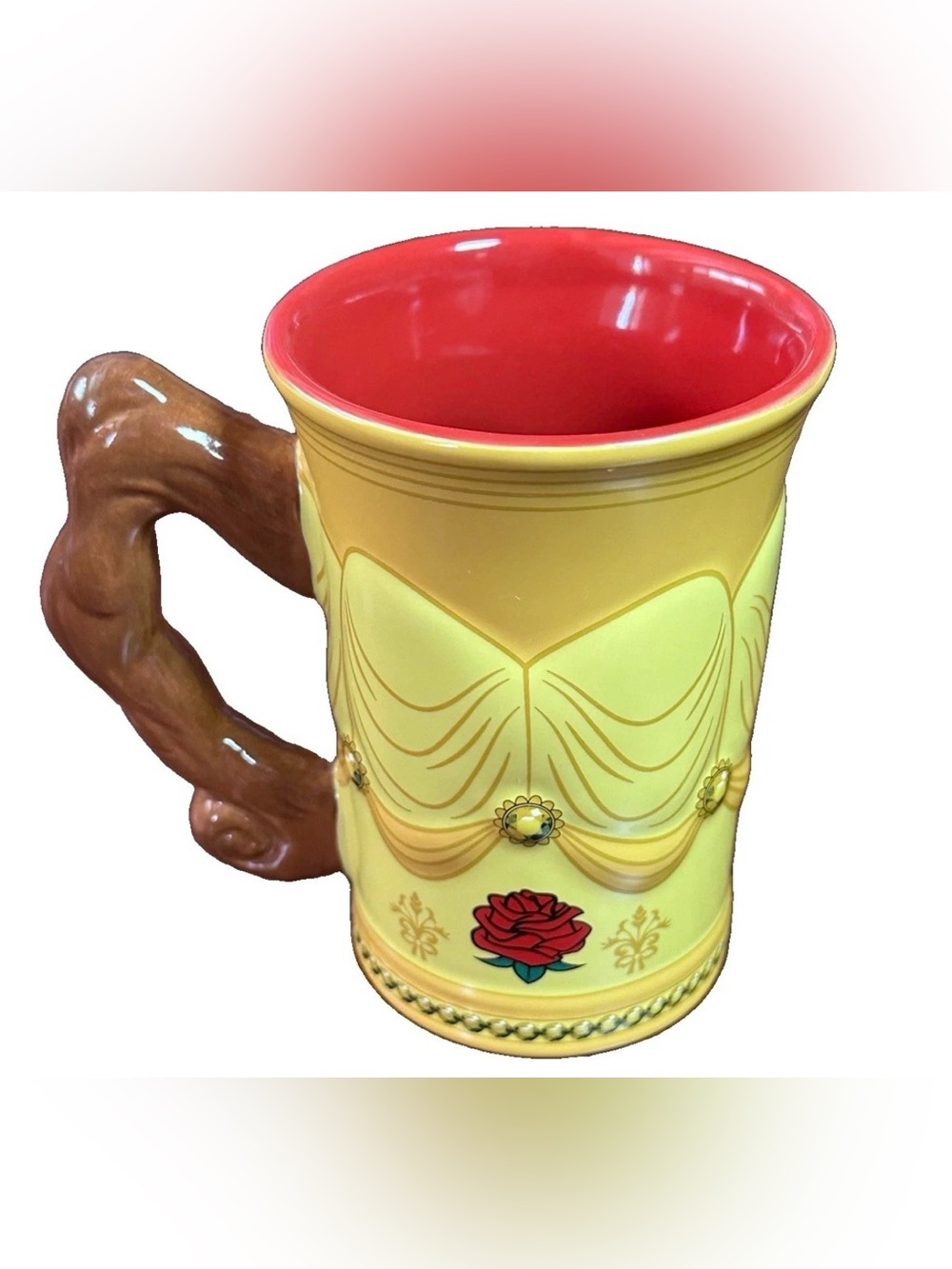 Disney Parks Beauty & The Beast Belle Dress Mug With Rose Handle 12oz Ceramic - Picture 2 of 5